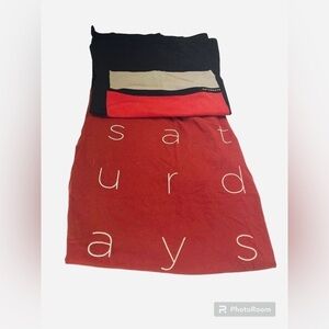 2 Saturday Surf NYC tees bundle black size small & red medium men’s